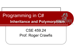 Programming in C# Inheritance and Polymorphism