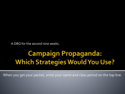 Campaign Propaganda: Which Strategies Would You Use?