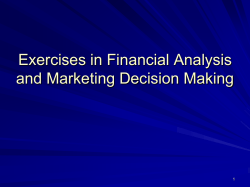 Exercises in Financial Analysis and Marketing Decision Making