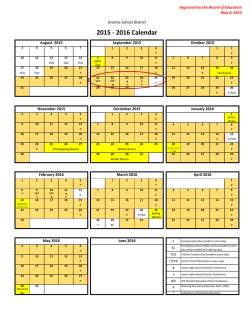 2015 - 2016 Calendar - Granite School District