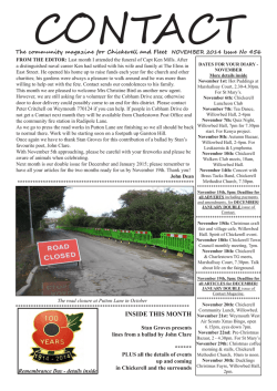 Read the NOVEMBER 2014 issue of CONTACT - Chickerell