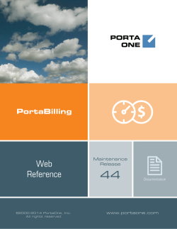 PortaBilling: Web Reference Guide MR44 - PortaOne