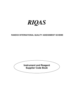 Instrument & Reagent Codes - RIQAS