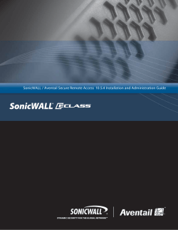 SonicWALL Aventail E-Class SRA EX-Series Installation and