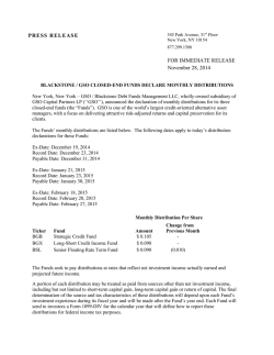 PRESS RELEASE FOR IMMEDIATE RELEASE November 28, 2014