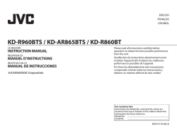 KD-R960BTS / KD-AR865BTS / KD-R860BT