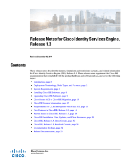 Release Notes for Cisco Identity Services Engine, Release 1.3