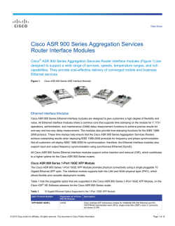 Cisco ASR 900 Series Aggregation Services Router Interface