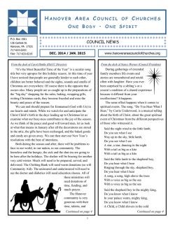 Newsletter - Hanover Area Council of Churches