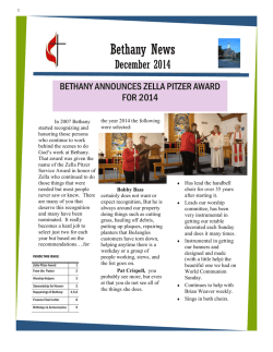 Newsletter - Bethany United Methodist Church, Durham NC