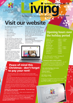 Winter Newsletter 2014 - Linstone Housing Association