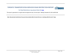 Road Restrictions (PDF) - City of Toronto