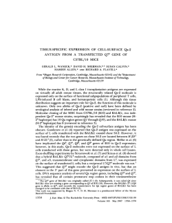 TISSUE-SPECIFIC EXPRESSION OF CELL-SURFACE Qa-2