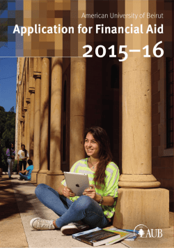 Application for Financial Aid - American University of Beirut