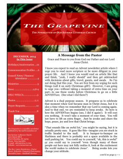 THE HE GRAPEVINE - Our Saviour Lutheran Church