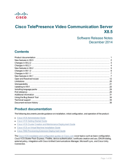 Cisco TelePresence Video Communication Server Release Note