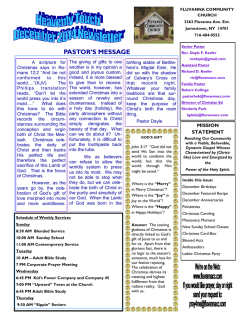 Monthly Newsletter - Fluvanna Community Church
