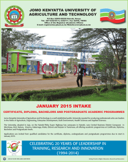 JKUAT January 2015 Undergraduate Intake - Jomo Kenyatta