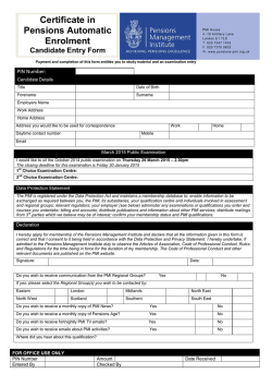 Online Learning and Examination Entry Form - The Pensions