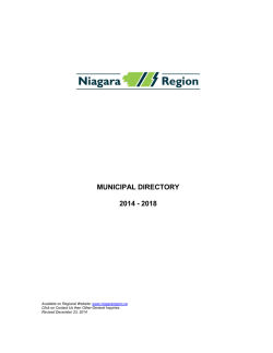 Niagara Region Municipal Directory 2014 - 2018