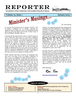 Reporter January 2015 - Unitarian Universalist Church of Akron