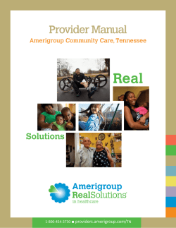 Medicaid Provider Manual - Providers – Amerigroup