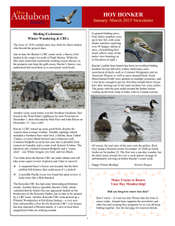 January - March Newsletter - Hoy Audubon Society