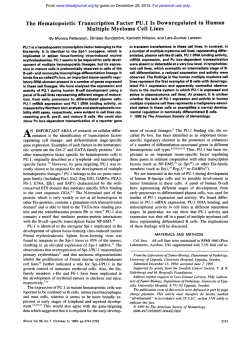 The Hematopoietic Transcription Factor PU.l Is - Blood