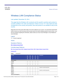 Wireless LAN Compliance Status - Cisco