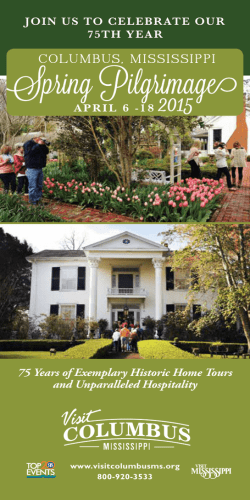 2015 Spring Pilgrimage Brochure - Columbus, MS