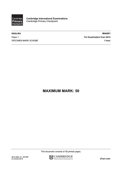 English - Specimen paper 1 - Mark scheme - 2014 - Cambridge