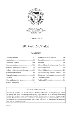 2014-2015 Catalog - MidAmerica Nazarene University