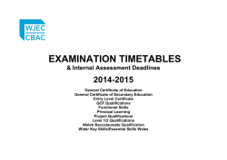 WJEC Examination Timetables 2014