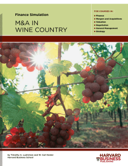 M&A in Wine Country - Harvard Business School Press