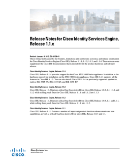 Release Notes for Cisco Identity Services Engine, Release 1.1.x