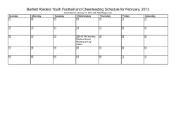 Bartlett Raiders Youth Football and Cheerleading Schedule for