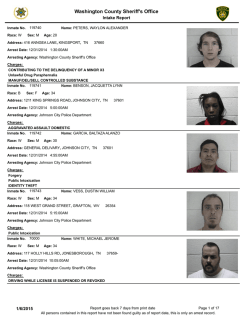 Weekly Arrest Report - Washington County Sheriff's Office