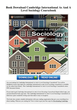 Cambridge International As And A Level Sociology - myPDFol.Com