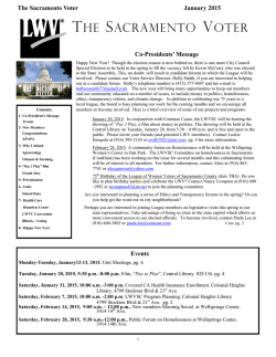 January 2015 Voter - League of Women Voters of Sacramento