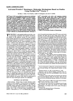 Activated Protein C Resistance: Molecular - Blood Journal