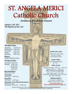 ST. ANGELA MERICI Catholic Church - E-churchbulletins.com