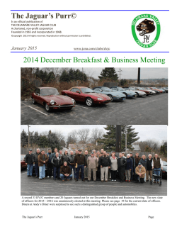 The Jaguar's Purr - Jaguar Clubs of North America