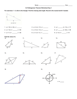 8-2 Pythagorean Theorem Worksheet day 2