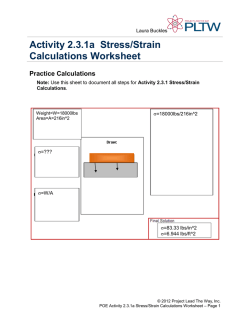 Activity 2.3.1a Stress/Strain Calculations Worksheet - POE Portfolio