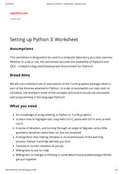 Setting up Python 3: Worksheet - ispython.com