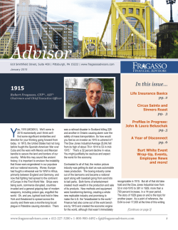The Advisor: Fragasso's Quarterly Newsletter