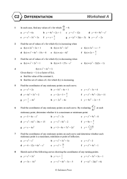 C2 Differentialtion – Questions