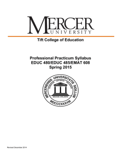 EDUC 485/EMAT608: Professional Practicum