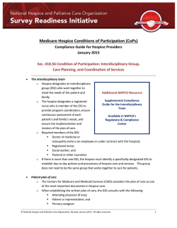 Medicare Hospice Conditions of Participation (CoPs)