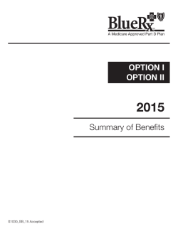OPTION I OPTION II Summary of Benefits - BCBST